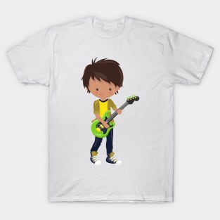 Rock Boy, Latino Boy, Guitar Player, Band, Music T-Shirt